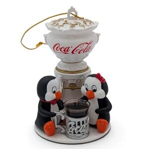 Coca-Cola Penguin Soda Fountain Christmas Ornament Trim A Tree Cavanagh With Box